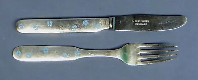 Vintage A Michelsen H Nils Danish Sterling Silver Fork & Knife VGC • $59.99