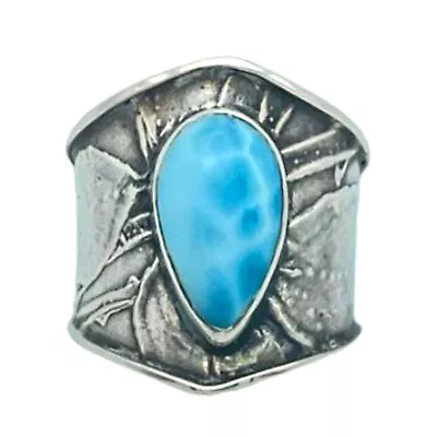 Tabra Jewelry 925 Sterling Silver Larimar Ring Size 8.5 00K525 • $236