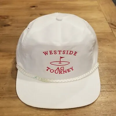 Vintage Golf Tournament Hat Cap Snap Back White Westside AG Tourney California • $6.94