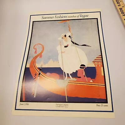  Vogue Fashion Magazine Cover Poster 1916 Helen Dryden Art Deco Gondola Print • $15.99