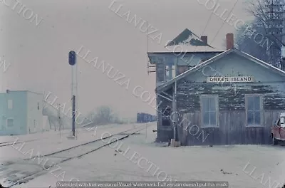 Original Slide Milwaukee Road Green Island Iowa Station Feb 1978 • $5