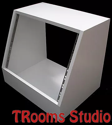 8u UNIT 19  INCH ANGLED RACK CABINET  RECORDING STUDIO FURNITURE IN WHITE PRIMER • £57.99