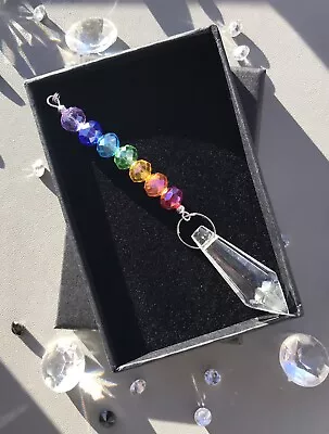 Handmade Chakra Crystal Suncatcher Ornament With Prism - Protection Well-being • £8