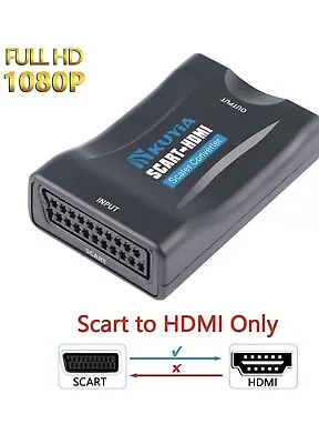 SCART To HDMI Converter Composite Audio Video Scaler AV Adapter (Sega Nintendo) • £4.99