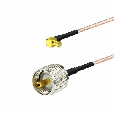 MCX Right Angle Male To PL259 UHF Male Pigtail Cable RG316 15cm         • £5.45