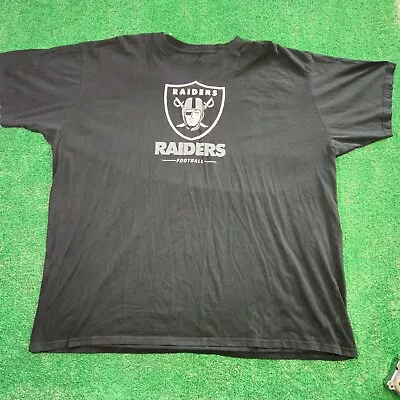 NFL Team Apparel Oakland Raiders Black T Shirt Mens Size 4XL • $12