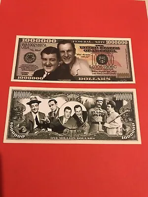 Set Of Two Abbott And Costello 1 Million Dollar Doublesided Novelty Banknotes. • £0.99