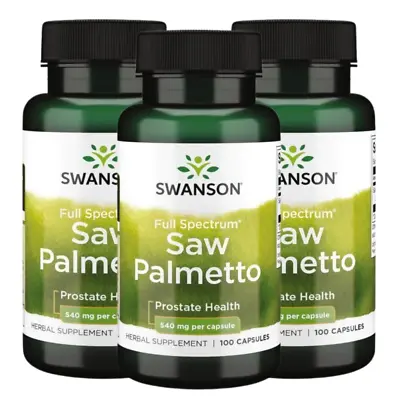 $63.66 • Buy Swanson Saw Palmetto  540mg 3 X 100 Caps Prostate Support & Urinary Tract Flow