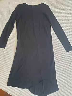 Bassike Black Long Sleeve Cotton Dress Size Medium • $20