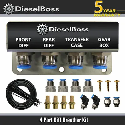 Diff Breather Kit 4-point For Diffs Transfer Case Transmission Gearbox Steel • $45