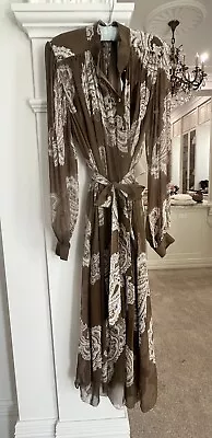 $460 • Buy Zimmerman Golden Collar Long Sleeve Silk Dress