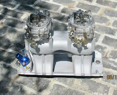 $1049 • Buy Edelbrock TR2X Tunnel Ram 2X4 Intake Manifold Big Block 2  500 CFM CARBS Vintage