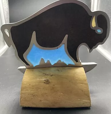 Modern Buffalo Artwork Figure Sculpture Unknown Artist 8” Tall￼ • $19.99