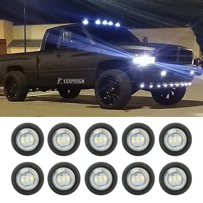 10PCS 3/4 LED Round Bullet Side Marker Lights Chicken Lights White For RAM 1500 • $15.96