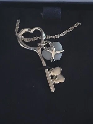 £158.95 • Buy 10 Vtg Wedgwood Jasperware Heart Key Pendant Necklace Blue 17  Silver Tone Chain
