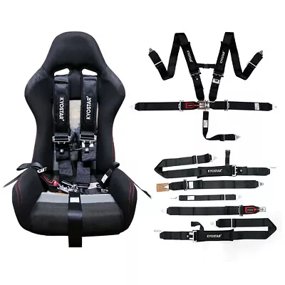 Kyostar 3 Inch Race Car Seat Belts 5-Point SFI 16.1 Safety Harness Polyest Black • $112.89