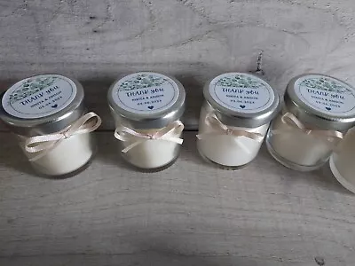 Handmade 10 Scented Personalised Mini SOY WAX CANDLES 41ml Jar Wedding Favour • £25