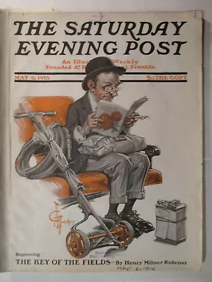 1916 May Saturday Evening Post JC Leyendecker Cover MAN W/GARDENING TOOLS Comple • $24.16