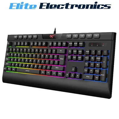 Havit KB487L RGB Multi Function Media Backlit Gaming Keyboard 10 Multimedia Keys • $34.85