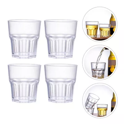  6 Pcs Wine Glass Acrylic Rock Glasses Vintage Drinking Clear • £8.59