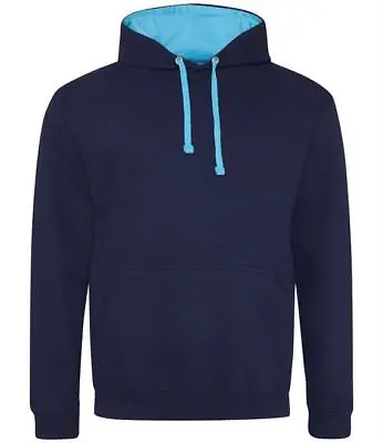 AWDis Varsity Hoodie- Oxford Navy/Hawaiian Blue • £9