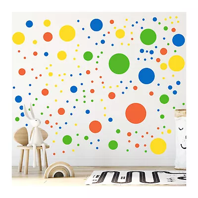 StickerDeen 500+ Assorted Polka Dot Circle Removable Wall Stickers Decor • £11.99