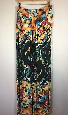 Yours Multi Coloured Floral Print Strapless Maxi Dress Size 20 Ex Con • £10.95