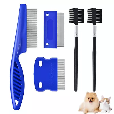 5 Pack Flea Lice Comb 2-In-1 Stainless Steel Dog Cat Grooming Combs  • $8.24