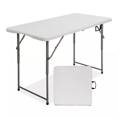 4ft Adjustable Camping Table Garden Fold-In-Half Table Desk For Indoor Outdoor • $59.99