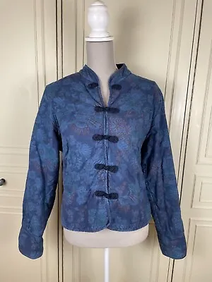 Vintage CHEROKEE. Quilted Paisley Oriental Style Jacket Size 10 / 12 Blue • £5