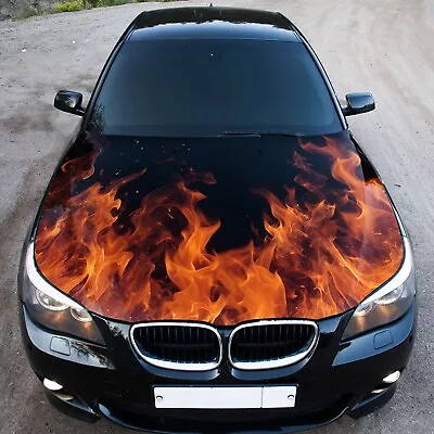 Fire Flames Car Hood Wrap Decal Vinyl Sticker Color Graphic Fit Any Car • $90