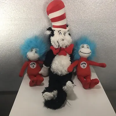 $16.39 • Buy Dr Seuss The Cat In The Hat, Thing 1, And Thing 2 Plush Toys Manhattan Toy Co