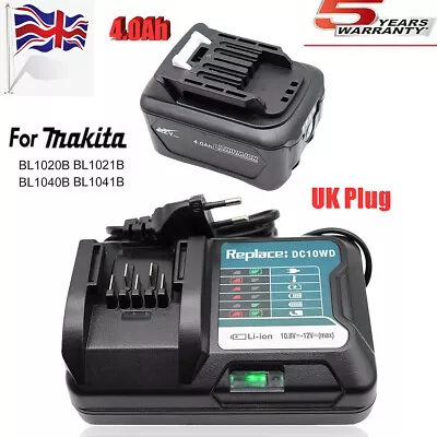 Makita Battery 12V 10.8V 4.0Ah BL1041B BL1040 BL1021B BL1020B Li-Ion CXT Charger • £17.90