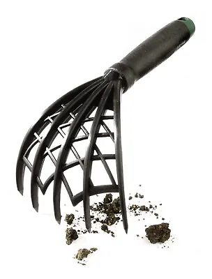 Handheld Claw Rake 5 Tine Soil Cultivator Aerating Outdoor Garden Tool 26.5cm • £9.95