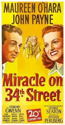 MIRACLE ON 34TH STREET Movie POSTER 14 X 36 Maureen O'Hara John Payne A • $24.95