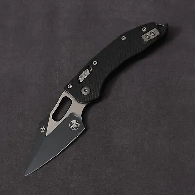 Microtech Manual Folder Stitch RAM-LOK Fluted G10 - Two Tone Black Plain Edge • $359.99