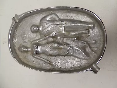 Vintage Art Deco Chrome Reverse Image Bawdy Humorous Novelty Ashtray • $18.92