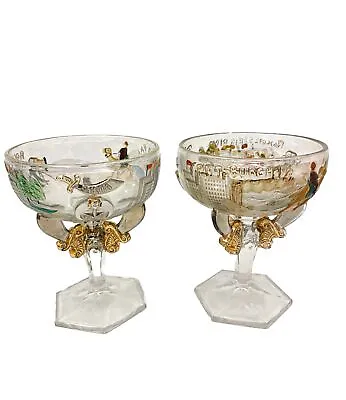 Antique Shriners Masonic Syria 1911 Rochester NY Souvenir Champagne Goblets • $75