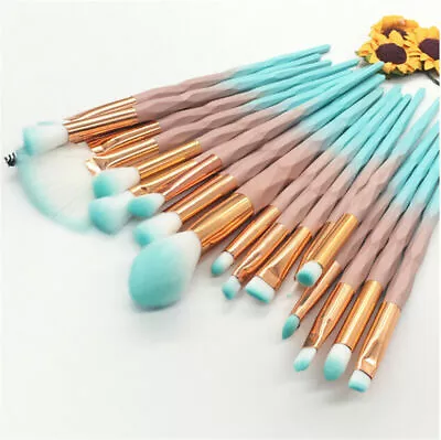 $8.99 • Buy 20PCS Diamond Unicorn Eyeshadow Eyebrow Blending Brush Set Eye Make-up Brushes