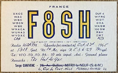 QSL Card - Perros-Guirec Commune In France Serge Canivenc F8SH 1965  Postcard • $5