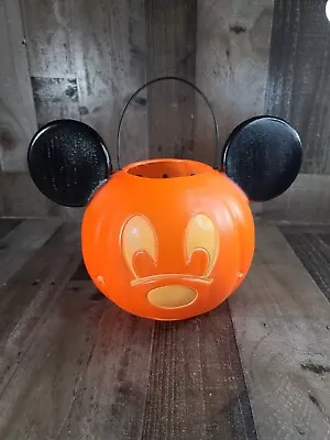 Disney Mickey Mouse HALLOWEEN PUMPKIN Trick Or Treat Candy Bucket General Foam • $15