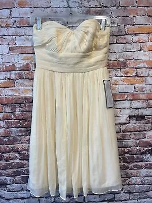 NWT J.crew Silk Strapless Dress Wedding Parties Cream Women’s Size 0 • $21.23