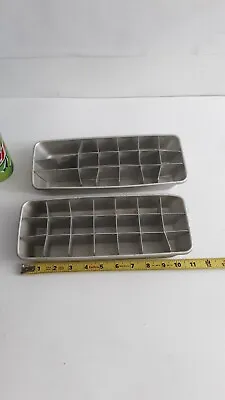 Two Vintage  Silver Aluminum  Ice Cube Trays • $2.99