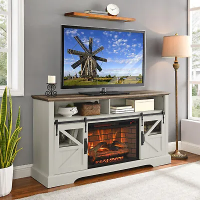 Entertainment Media Console Center W/ 60  Electric Fireplace TV Stand Up To 70  • $362.17