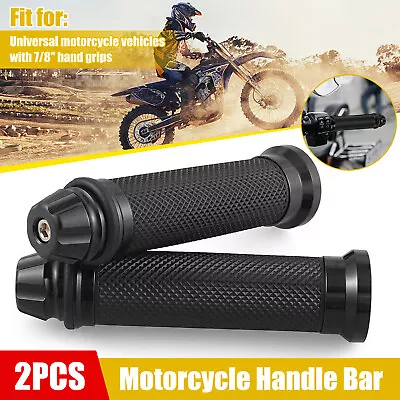 2PCS 7/8  Motorcycle Hand Grips Handle Bar Rubber Gel For Yamaha Kawasaki Honda • $8.48