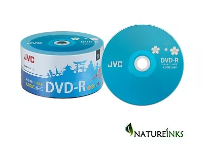 £11.69 • Buy 50 JVC Kenwood Recordable Blank DVD-R 16x DVD Discs 4.7GB 120 Mins