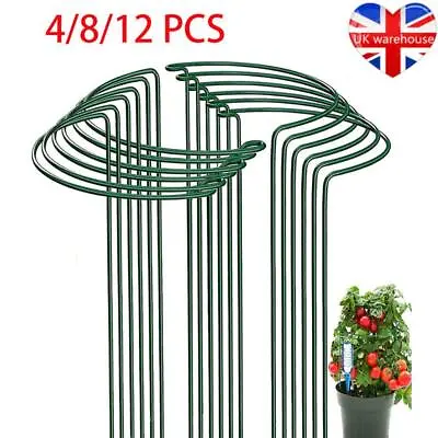 12X Round Metal Plant Supports Stake For Peonies Hydrangea Strong Stakes Garden • £16.96