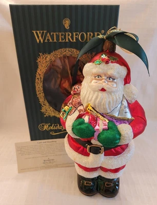 $69.99 • Buy Waterford Holiday Heirloom 1998 Collector's Santa Glass Ornament - 9 H- LE/NOS