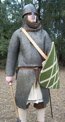 55  Chest Flat Riveted Chainmail Armour Shirt Medieval Hauberk Mild Steel 9 Mm  • £196.53