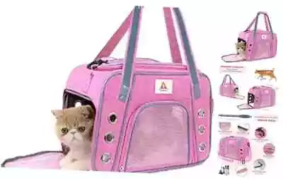 Pet Carrier For Large And Medium Cats Under 18lb Airline Approved Soft Pink • $30.74